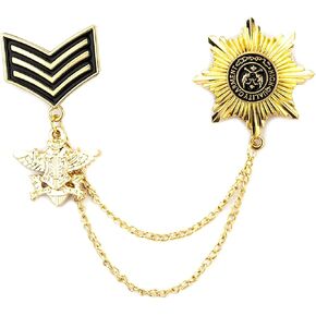 Knighthood Badge With Star And Hanging Tassel Chain Collar Pin Brooch, Suit Stud, Shirt Studs, Lapel Pin Accessories for Men Women
