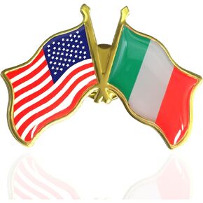 6/12/50/100 Pack-American Italy Friendship Flag Pins Bulk -1.5" Metal Patriotic US USA Italian Lapel Pins Badge Souvenir