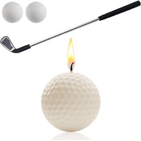 Golf Ball Birthday Candles, Golf Birthday Party Decorations, Golf Cake Topper, Mini Golf Club for Golf Sport Themed Birthday Decorations (White, Iron)