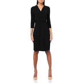 Kasper Women's Wrap Dress W/Wb & Bar Trim