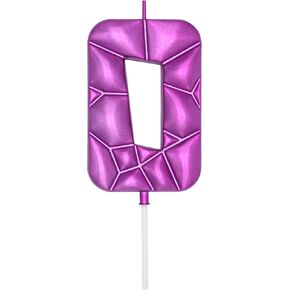 DERVENTA Large Birthday Candle Number 3D Bubble Style 3.7 inch Party Celebration Anniversary Decoration Cake Topper 1 Piece (Purple, Number 3)