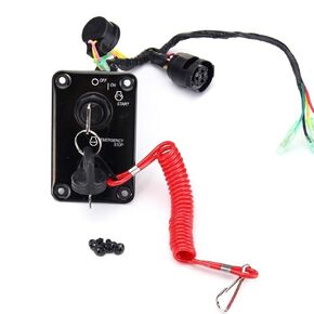 704-82570-12-00 Single Engine Key Switch Panel for Outboard Yacht Boat Replaces 704-82570-08-00, 704-82570-01-00