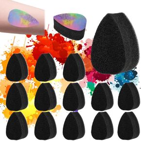 15 Pcs Face Paint Sponges Kit High Density Body Painting Sponge Petal Face Painting Supplies Droplets Makeup Paint Sponge Half Moon Art Work Sponge for Adults Halloween Christmas Body Paint Tear Drop