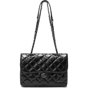 Keyli Large Crossbody Shoulder Bag for Women, Trendy Quilted Hobo Bags Satchel Purses Ladies Handle Handbags with Chain Strap