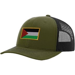 Palestine Embroidery Design Richardson Structured Front Mesh Back Cap Loden/Black