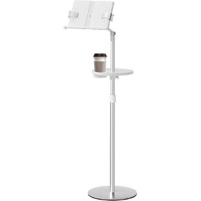 حامل كتب قابل للتعديل للقراءة، حامل كتب سارانا للقراءة بدون استخدام اليدين مع مشبك ورق للصفحة، ارتفاع قابل للتعديل من 24-58 بوصة حامل كتب على الأرضية للمنصة، الكمبيوتر المحمول، الهاتف، كتب الطبخ، ورقة الموسيقى in Kuwait