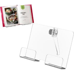 حامل كتب الطبخ الأكريليك من بيوتي فلاير، حامل كتب القراءة مع ارتفاع قابل للتعديل، حامل حامل قابل للطي لعرض كتب الطبخ والأجهزة اللوحية، مثالي للمطاعم والمطبخ والطاولة (الحامل فقط) in Kuwait