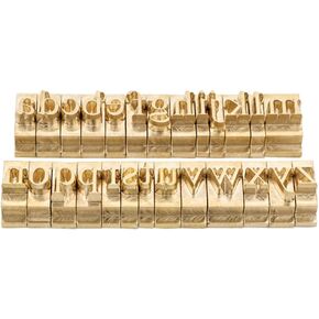 ZONESUN Flexible Alphabet Number Symbol Character Stamp Mold Copper Brass Stamping Letter for Hot Foil Stamping Machine (26PCS Lowercase Times New Roman)