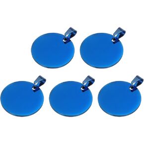 MECCANIXITY Metal Round Tags Stamping,Silver Blank Dog Tags 1.4 Inch Circle DIY Engraving Blank Tags 5 Pcs,Stainless Steel with Hole for Pet Dog ID Tags,Pendant Decoration,Craft Tags