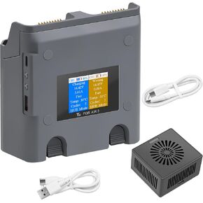 Multifunction LCD Dual Charger with Storage Charge,Discharge for DJI Air 3S,Air 3 Battery,Charging 2 Batteries,Two-Way Hub Accessories