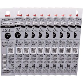Mitsubishi Pencil Jetstream Edge SXR20328.24 Ballpoint Pen Refills, Black, 10 Pieces