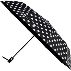 Agaric Cute Polka Dots Large Travel Umbrella, 46" UV Protection Auto Open Close Water-Resistant Folding Umbrella Windproof Compact