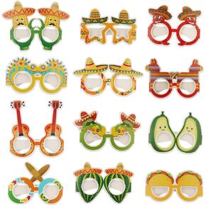 12 قطعة من زخارف حفلات العيد المكسيكية، سينكو دي مايو ورقة النظارات الصبار الفلفل الحار بينياتا in Kuwait