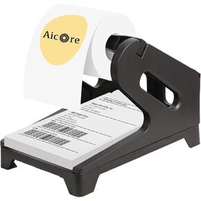 Label Holder for Rolls and Fan-Fold Labels, Rollo Thermal Label Holder Shipping Supplies Industrial Labels, Desktop Printer DIY Accessory Supplies for Home, Black