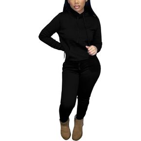 Two Piece Outfits For Women Casual Long Sleeve Hoodie Sweatshirts Jogger Sweatpants Tracksuit Sweatsuit Lounge Sets