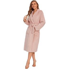 Polyester Bathrobe for Women – Soft, Warm, Comfortable Women Robe with Pockets, Perfect for Relaxing or Gifting