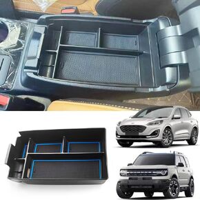 Center Console Organizer Compatible with For Ford Escape 2020-2024 Bronco Sport 2021-2024, Interior Armrest Storage Box Insert Tray Console Box Accessory