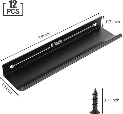 APACALI 12 Inch Black Cabinet Pulls for Cabinets 10 PCS Finger Edge Drawer Pulls Handles Aluminum Back Mount Cabinet Handles Modern Style Drawer Handles for Kitchen Room Door 300mm in Kuwait