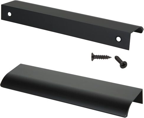 APACALI 12 Inch Black Cabinet Pulls for Cabinets 10 PCS Finger Edge Drawer Pulls Handles Aluminum Back Mount Cabinet Handles Modern Style Drawer Handles for Kitchen Room Door 300mm in Kuwait