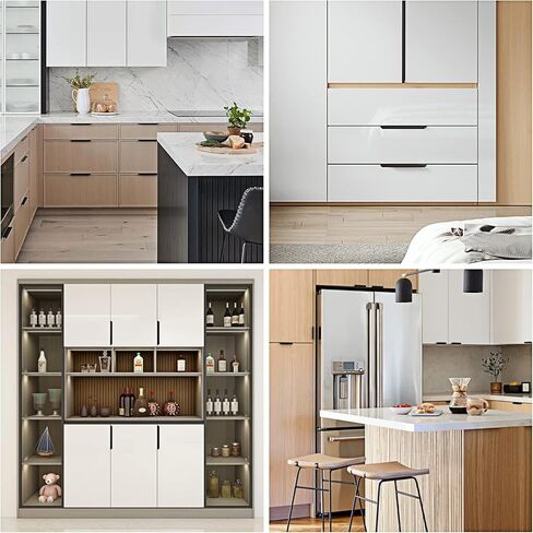 APACALI 12 Inch Black Cabinet Pulls for Cabinets 10 PCS Finger Edge Drawer Pulls Handles Aluminum Back Mount Cabinet Handles Modern Style Drawer Handles for Kitchen Room Door 300mm in Kuwait