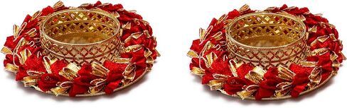 مجموعة من 2 ديكور ديوالي دياس T ضوء Tealight حامل شموع نذرية بدون شمع أضواء مصباح ديوالي الهدايا والديكورات ديكور احتفالي Deepawali Puja لهجات ديكور المنزل الاحتفالية in Kuwait