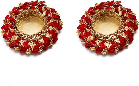 مجموعة من 2 ديكور ديوالي دياس T ضوء Tealight حامل شموع نذرية بدون شمع أضواء مصباح ديوالي الهدايا والديكورات ديكور احتفالي Deepawali Puja لهجات ديكور المنزل الاحتفالية in Kuwait