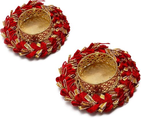 مجموعة من 2 ديكور ديوالي دياس T ضوء Tealight حامل شموع نذرية بدون شمع أضواء مصباح ديوالي الهدايا والديكورات ديكور احتفالي Deepawali Puja لهجات ديكور المنزل الاحتفالية in Kuwait