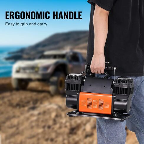 VEVOR 10.6 CFM Heavy Duty Air Compressor, 30s Fast Inflation | Dual-Cylinder Portable Tire Inflator, 12V 150PSI Offroad Air Pump with Adapters for Trucks Car SUV 4 x 4 Vehicle RV in Saudi Arabia