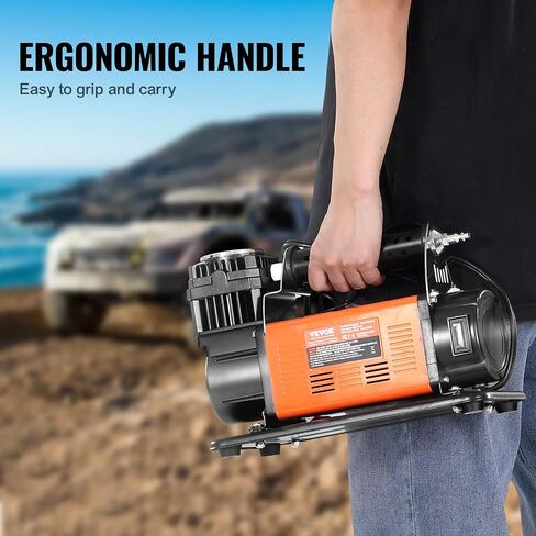 VEVOR 10.6 CFM Heavy Duty Air Compressor, 30s Fast Inflation | Dual-Cylinder Portable Tire Inflator, 12V 150PSI Offroad Air Pump with Adapters for Trucks Car SUV 4 x 4 Vehicle RV in Saudi Arabia