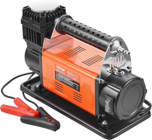 VEVOR 10.6 CFM Heavy Duty Air Compressor, 30s Fast Inflation | Dual-Cylinder Portable Tire Inflator, 12V 150PSI Offroad Air Pump with Adapters for Trucks Car SUV 4 x 4 Vehicle RV in Saudi Arabia