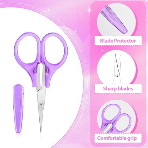 10Pcs Small Scissors All Purpose Stainless Steel Detail Scissors with Protective Cover Mini Detail Craft Scissors Straight Fine Tips Sewing Scissors Tiny Scissors for Embroidery Knitting Paper Cutting in Saudi Arabia