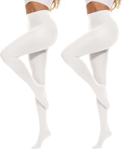 Century Star 2 Pairs Womens Tights Opaque Ballet Dance Tights Stockings for Women Pantyhose High Waist 80D Control Top Nylons in Saudi Arabia