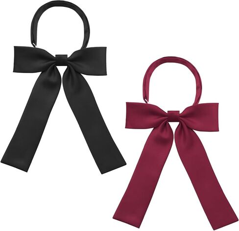 Bow Ties for Women, Womens Bow Tie Solid Color Clip on Bowties for Women Girls School Uniform Shirt Wedding Party in Kuwait