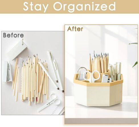 Pen Holder for Desk, 360-Degree Rotating Desk Organizers and Accessories, Cute Pen Cup with 5 Slots for Office, Makeup Table and Art Supply Use(Pink) in Saudi Arabia