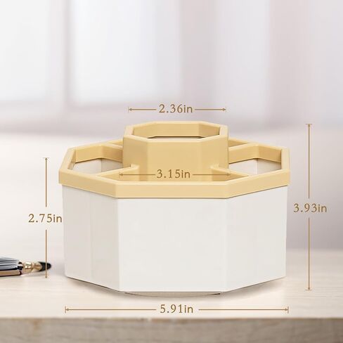 Pen Holder for Desk, 360-Degree Rotating Desk Organizers and Accessories, Cute Pen Cup with 5 Slots for Office, Makeup Table and Art Supply Use(Pink) in Saudi Arabia