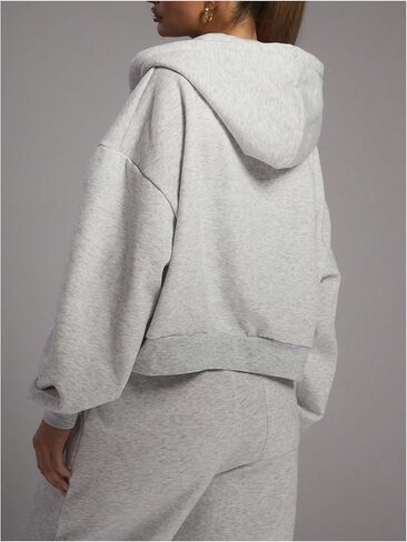 Women's Full Zip Up Hoodies Drawstring Long Sleeve Sweatshirts Casual Fashion Jackets Fall Outfits in Saudi Arabia
