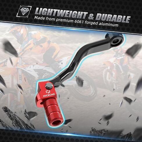 Red Motorcycle Folding Gear Shifter Lever Compatible with GasGas EX MC EC 125/250/300 2024 EX F 250/350 2024 Forged Aluminum Gear Shift Shifter Lever Folding, See Fitment in Kuwait