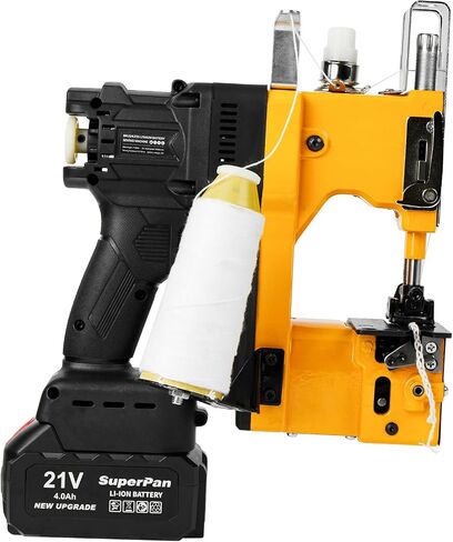 Bag Closing Machine Lithium Battery Cordless Bag Sewing Machine 2s/bag, New Upgraded Portable Automatic Bag Stitching Packing Machine for Feed Sacks, Burlap Sack, Rice Bags (Yellow) in Saudi Arabia