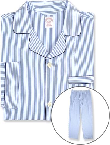 Brooks Brothers Mens Striped Seersucker Cotton Two Piece Pajama Lounge Set, in Saudi Arabia