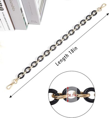 Vercord Handbag Chain Shoulder Bag Strap Replacement Acrylic Chain Decoration Purse Making Accessory 18inch in Kuwait