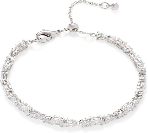 Rocksbox Mixed Stone Tennis Bracelet - Adjustable Tennis Bracelet for Women - Plating with Crystals - Premium Quality Jewelry in Saudi Arabia