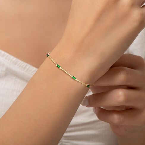 BriLove Dainty رائع 925 الفضة الاسترليني أساور جوهرة للنساء، ستة أساور التنس قطع الزمرد لمجوهرات هدايا عيد ميلاد حفلة موسيقية in Kuwait