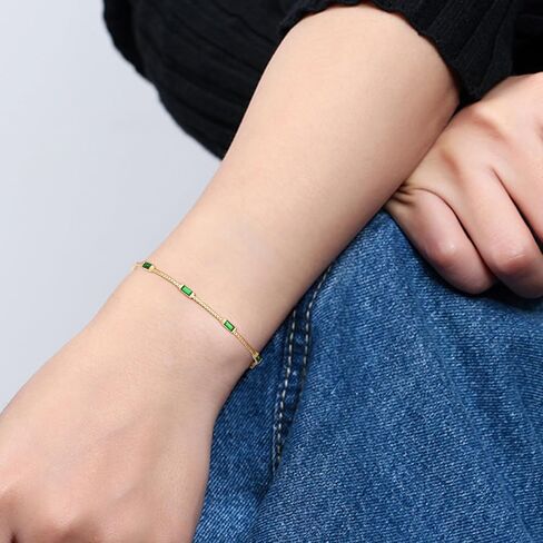 BriLove Dainty رائع 925 الفضة الاسترليني أساور جوهرة للنساء، ستة أساور التنس قطع الزمرد لمجوهرات هدايا عيد ميلاد حفلة موسيقية in Kuwait