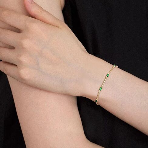 BriLove Dainty رائع 925 الفضة الاسترليني أساور جوهرة للنساء، ستة أساور التنس قطع الزمرد لمجوهرات هدايا عيد ميلاد حفلة موسيقية in Kuwait