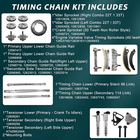 9-0753SVVT Engine Timing Chain Kit with VVT Sprocket, Camshaft Phaser and Solenoid Actuator Fit for Chevy,Buic-k,Cadilla-c,GM-C,Pontia-c,Satur-n, Suzuk-i in Saudi Arabia