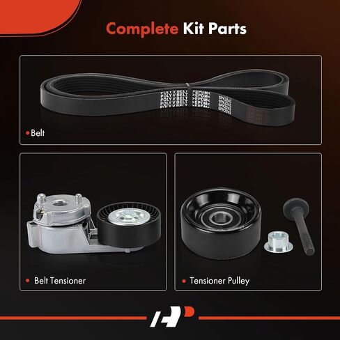 A-Premium Engine Serpentine Belt Drive Kit Compatible with Jeep Cars - WJ Series Grand Cherokee 1999-2004, TJ Series Wrangler 2000-2006, TJ 2000-2006 - 4.0L in Saudi Arabia