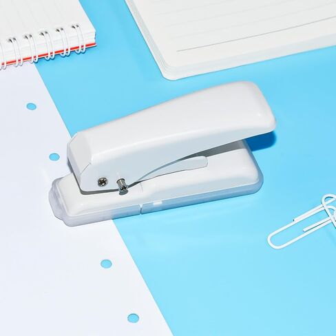 JIKIOU Single Hole Punch, 40 Sheets Punch Capacity Hole Puncher Single, Small Hole Punch with Non-Slip Removable Base, One Hole Puncher for Crafts Scrapbooks Paper Chipboard White in Kuwait