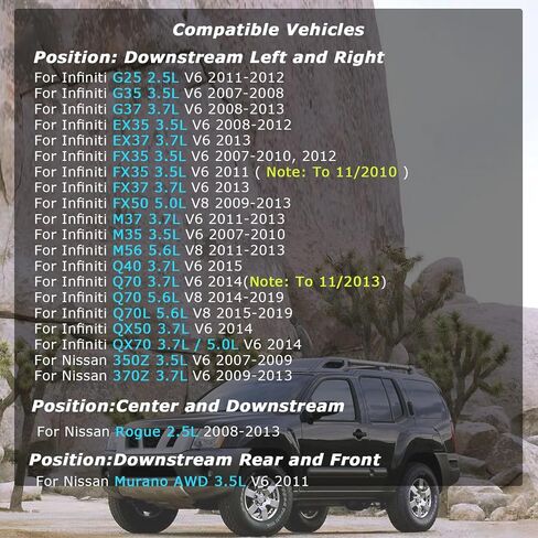 MANATEE 234-4380 2 قطعة مستشعر الأكسجين O2 الأيسر والأيمن مناسب لإنفينيتي EX35 FX35 FX50 G25 G35 G37 M35 M37 M56 Q70، Nissan Murano 350Z 370Z Rogue، 226A0-JA10C 226A0-ET000 in Kuwait