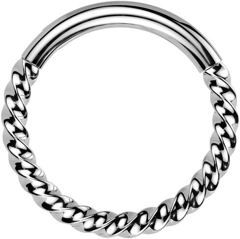 Pierced Owl 16GA ASTM F-136 Implant Grade Titanium Braided Hinged Segment Clicker Ring in Saudi Arabia