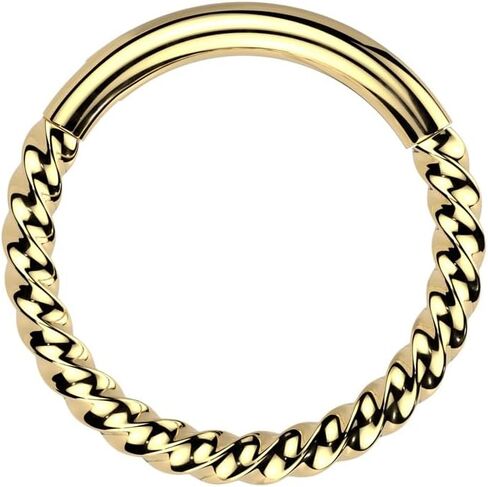 Pierced Owl 16GA ASTM F-136 Implant Grade Titanium Braided Hinged Segment Clicker Ring in Saudi Arabia